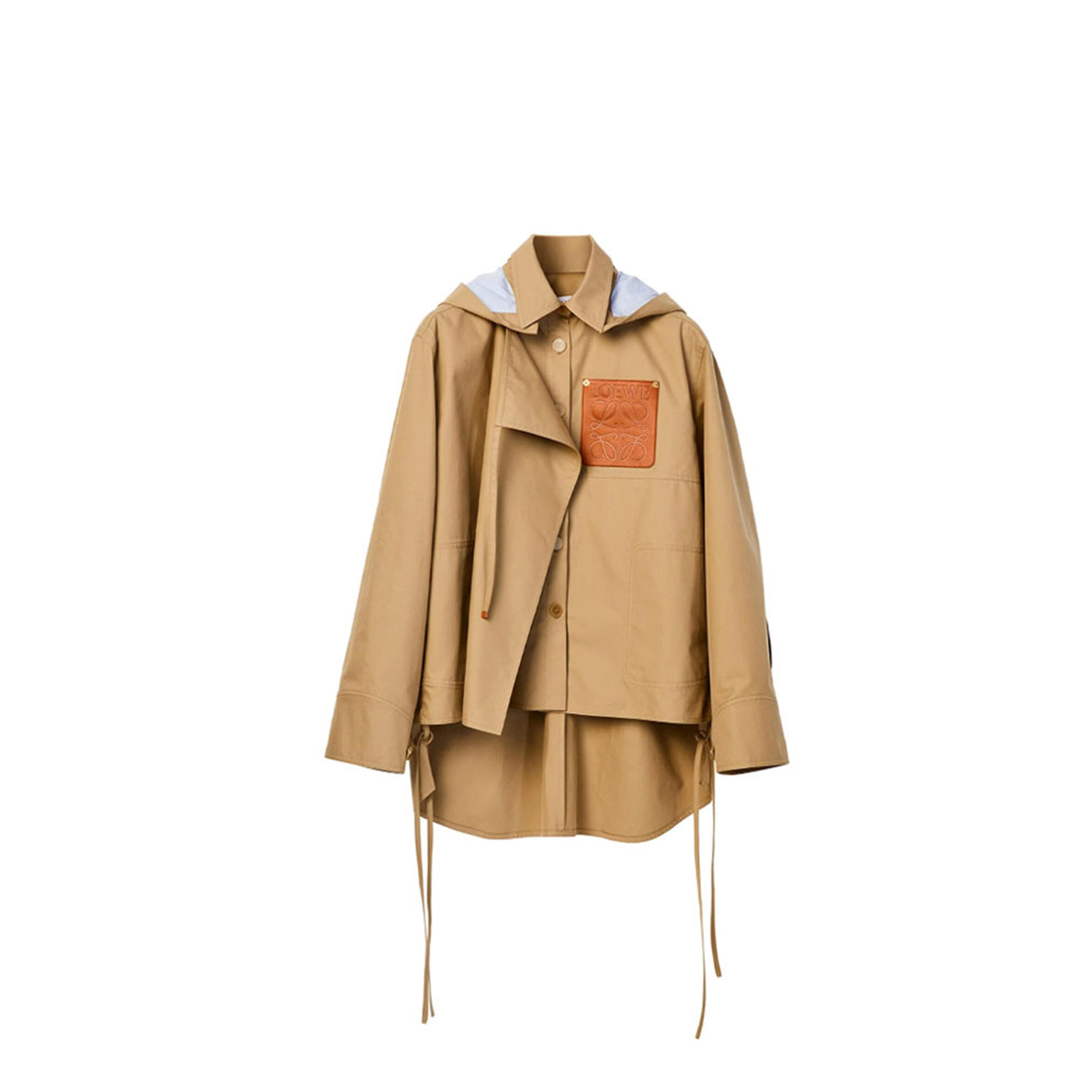 L0ew* natural hooded logo-patch parka 102128537